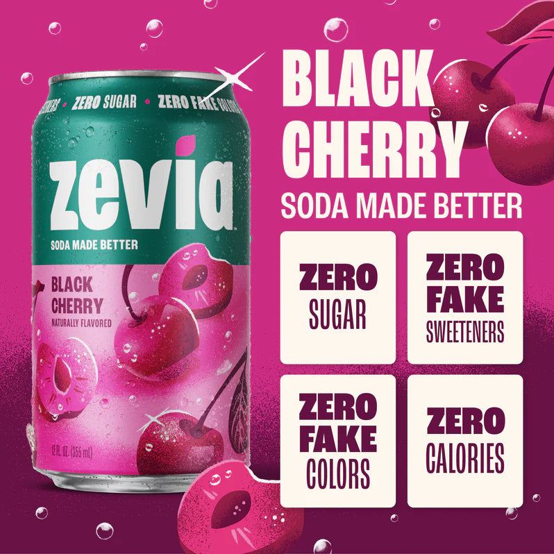 Soda, Black Cherry, Zero Sugar 12 oz