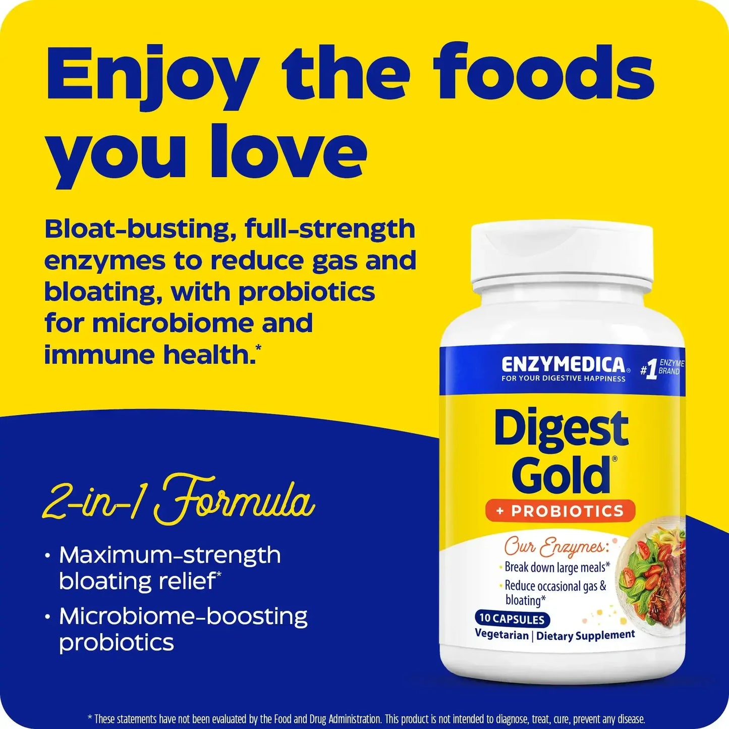 Digest Gold + Probiotics 180 Vegetarian Capsules