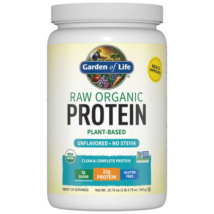 Protein Powder, RAW, Organic, Vanilla Flavor  23.28 oz