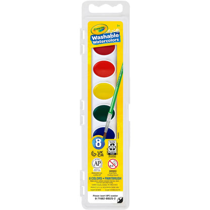 Watercolor Paints with Brush 8ct