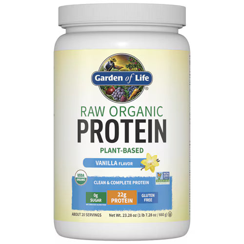 Protein Powder, RAW, Organic, Vanilla Flavor  23.28 oz