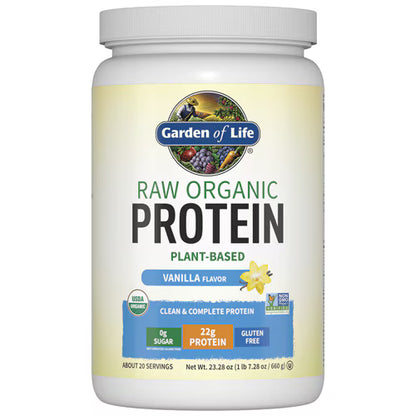 Protein Powder, RAW, Organic, Vanilla Flavor  23.28 oz