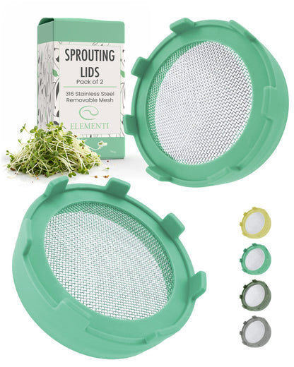 Sprouting Lid, Stainless Steel Screen, Plastic Rim, Widemouthed