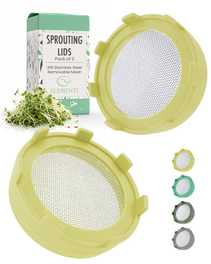 Sprouting Lid, Stainless Steel Screen, Plastic Rim, Widemouthed
