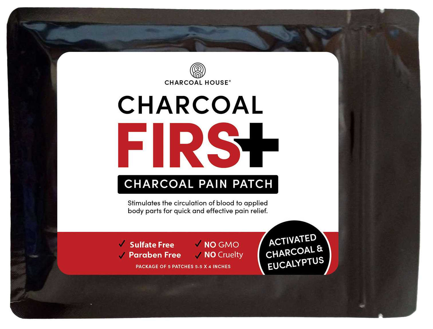 Charcoal First Pain Patch 5 Ct