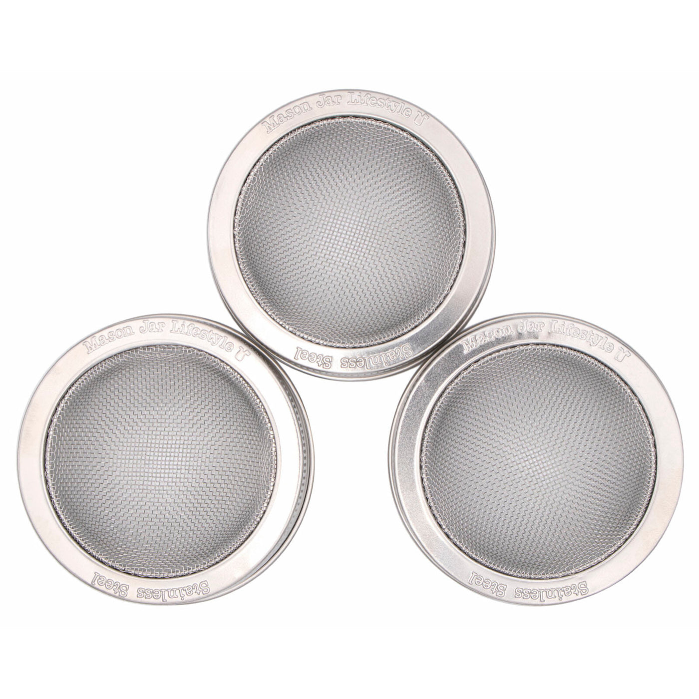 Sprouting Lids, Stainless Steel, Widemouthed 3 pk