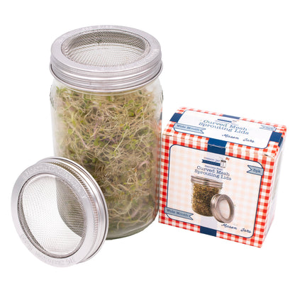 Sprouting Lids, Stainless Steel, Widemouthed 3 pk