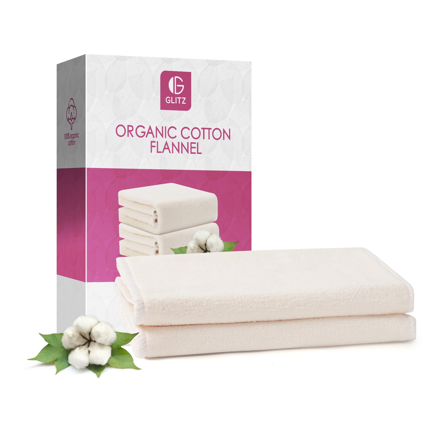 Cotton Flannel, Organic  15.7"x7"